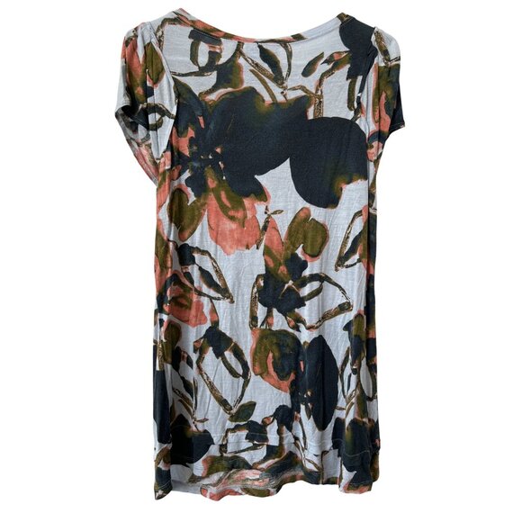 Simply Vera Vera Wang Tunic Top Size Large Short Sleeve Scoop Neck Blue Multi - Picture 2 of 6